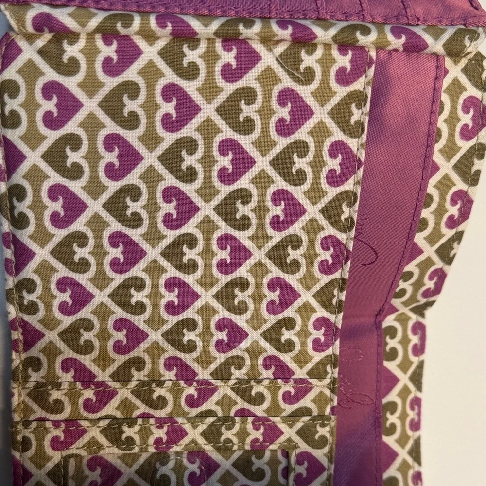 Vera Bradley Green and Pink Quilted Wallet - Picture 6 of 16